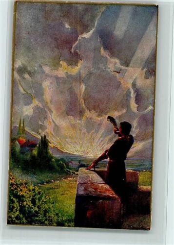 Stuttgart 1910 Trompeter Sonnenaufgang Verlag Greiner & Pfeiffer Türmer-Verlag