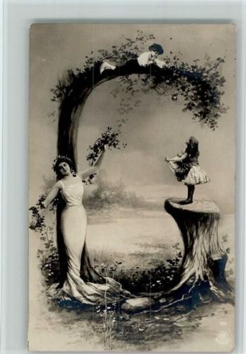 1904 NPG Serie 195 - Buchstabe G - Kinder u. Frau im Jugendstil