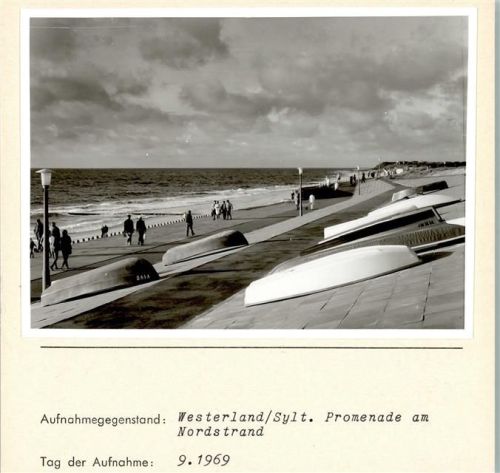 Westerland Promenade am Nordstrand Foto montiert auf Karton