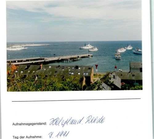 Helgoland Reede Foto montiert auf Karton