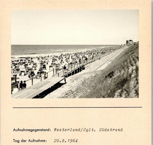 Westerland Südstrand Foto montiert auf Karton