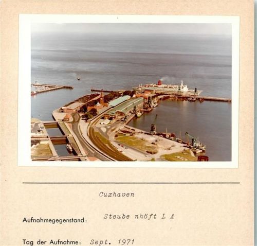 Cuxhaven Fliegeraufnahme Steubenhöft Foto montiert auf Karton