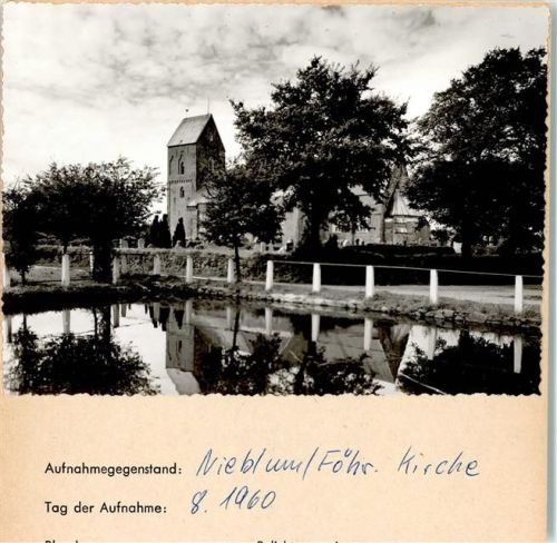 Nieblum St Johannis Kirche Foto montiert auf Karton