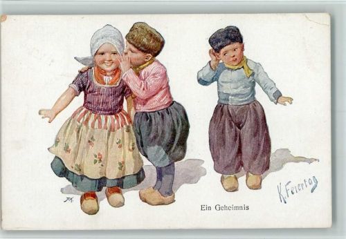 1921 sign Feiertag - Kinder flüstern AK Eckknick