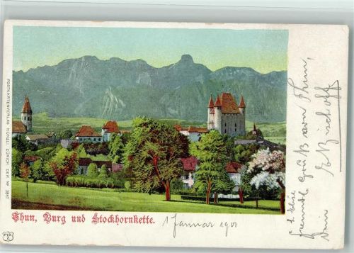 Thun 1901 Burg und Stockhornkette