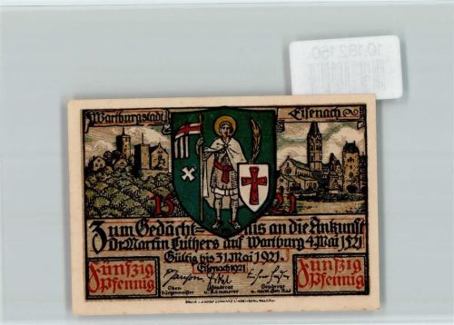 Eisenach Notgeld Luthers Gefangennahme Wartburg Martin Luther