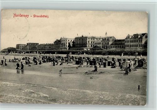 Norderney 1909 Strandhotels Strand Strandkörbe