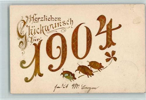 1903 Neujahr 1904, Golddruck AK