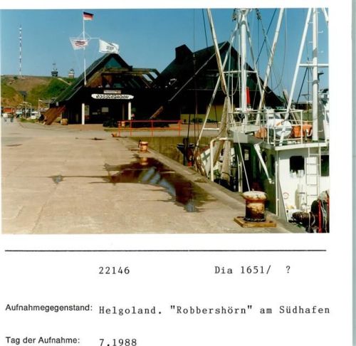 Helgoland Robbershörn am Südhafen Foto montiert auf Karton