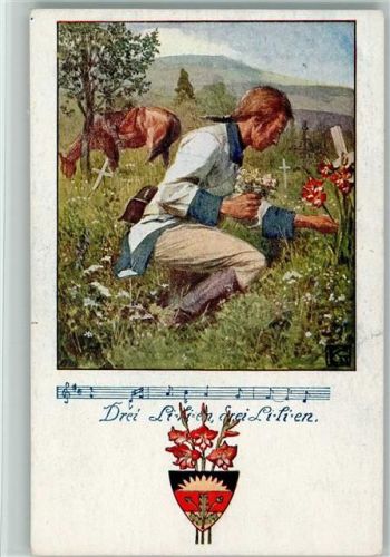 Nr. 1235 - Drei Lilien AK