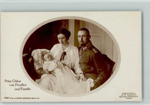 Nr. 7500 Verlag Liersch - Prinz Oskar und Familie , sehr gute Erhaltung AK Adel Prinz Oskar Foto AK
