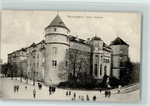 Stuttgart 1907 Altes Schloss Fußgänger