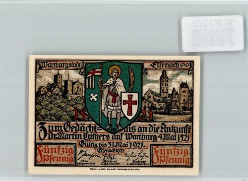 Eisenach Notgeld Wartburg Martin Luther Junker Jörg übersetzt das neue Testament