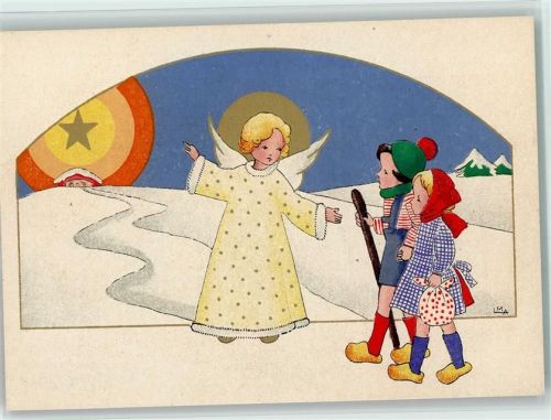 Serie L.K.D. 18 - sign LMA - Engel zeigt den Kindern den Weg - Christliches
