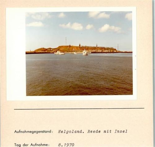Helgoland Reede mit Insel Foto montiert auf Karton