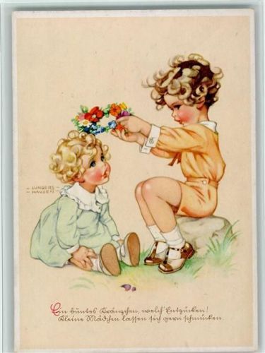 1949 Nr. 1034 Verlag Werner - sign Lungers Hausen, Kinder AK