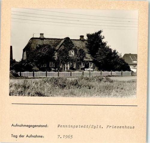 Wenningstedt Friesenhaus Foto montiert auf Karton