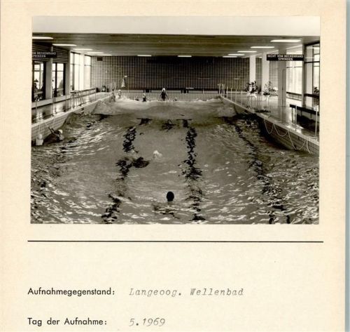 Langeoog Wellenbad Innenaufnahme Foto montiert auf Karton