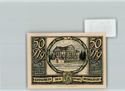 Rudolstadt Notgeld Schillers Wohnung