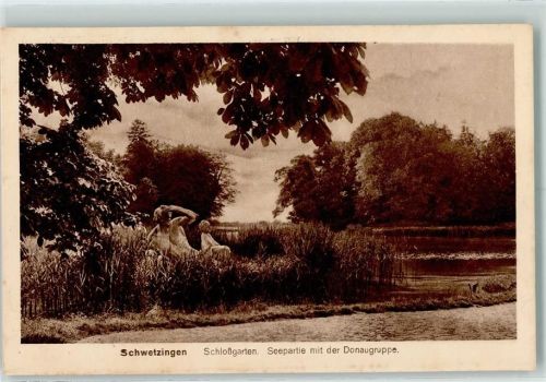 Schwetzingen Schloßgarten Seepartie mit der Donaugruppe