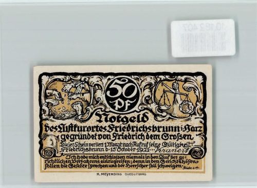 Friedrichsbrunn Notgeld Friedrich