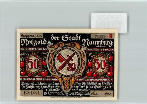Naumburg Notgeld Kirschen Scherenschnitt
