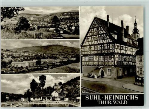 Suhl Auegelände Schwimmbad Rathaus Heinrichs