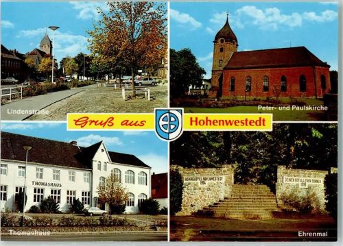 Hohenwestedt Rückseite mit Abschürfungen bzw Kleberesten Lindenstraße Ehrenmal Thomashaus Peter- und Paulskirche