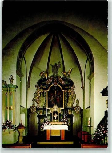 Stockkämpen Pfarrkirche St. Johannes Evangelist Rückseite mit Abschürfungen bzw Kleberesten