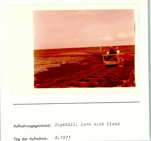 Dagebüll Lore nach Oland Foto montiert auf Karton
