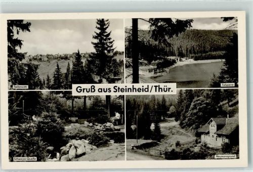 Steinheid Talsperre Schwarza-Quelle Neumansgrund Rückseite mit Abschürfungen bzw Kleberesten