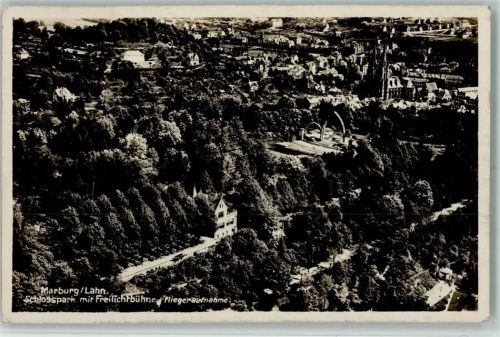 Marburg Luftaufnahme Schlosspark mit Freilichtbühne