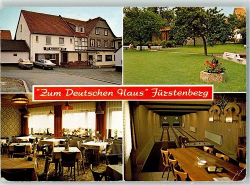 Fürstenberg Rückseite mit Abschürfungen bzw Kleberesten Gasthaus Pension Zum Deutschen Haus