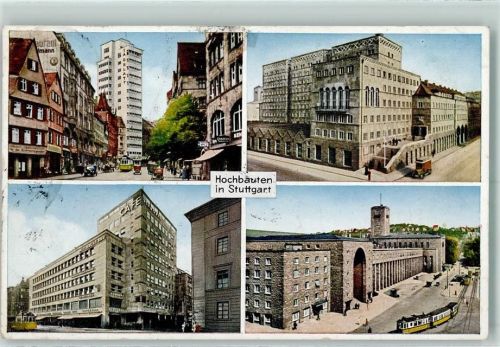Stuttgart Hochbauten in Stuttgart Tagblattturmhaus Posthochhaus Mittnachtbau Hauptbahnhof Straßenbahn