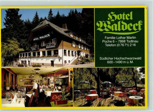 Todtnau Hotel Waldeck Rückseite mit Abschürfungen bzw Kleberesten