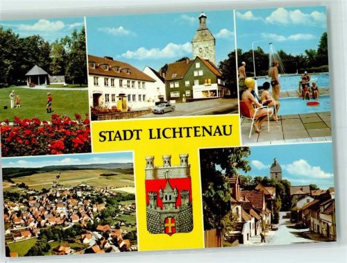 Lichtenau Rückseite mit Abschürfungen bzw Kleberesten Schwimmbad