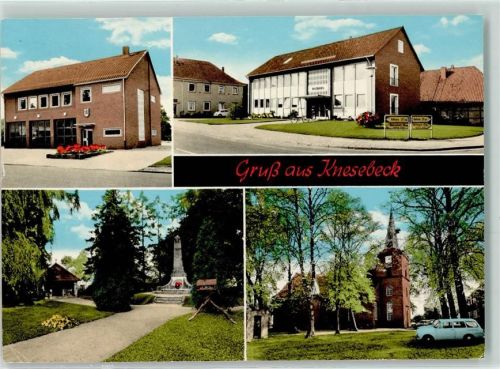 Knesebeck Rückseite mit Abschürfungen und Kleberesten Feuerwehrhaus Rathaus Ehrenmal St. Katharinen-Kirche