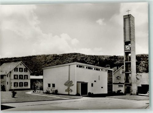 Fahrnau Rückseite mit Abschürfungen und Kleberesten Ev. Kirche