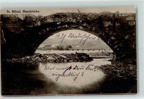 1915 Maasbrücke 4. Batterie Preuss. Landwehr Fussart. Bataillon 24 10. Ersatz Division
