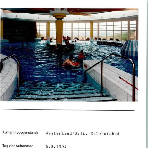 Westerland Erlebnisbad Innenaufnahme Foto montiert auf Karton