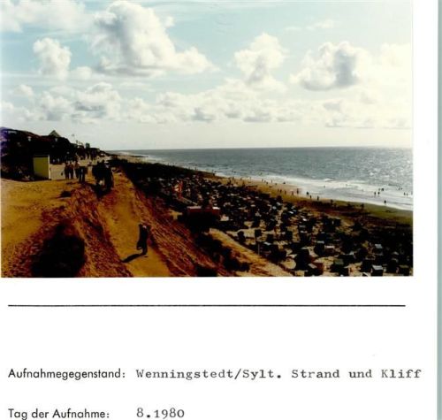 Wenningstedt Strand und Kliff Foto montiert auf Karton