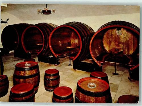Helmsdorf Schloß-Bräu Gasthaus Helmsdorf Fässer Rückseite mit Abschürfungen bzw Kleberesten