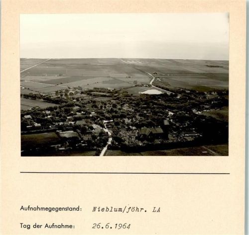 Nieblum Luftaufnahme Foto montiert auf Karton