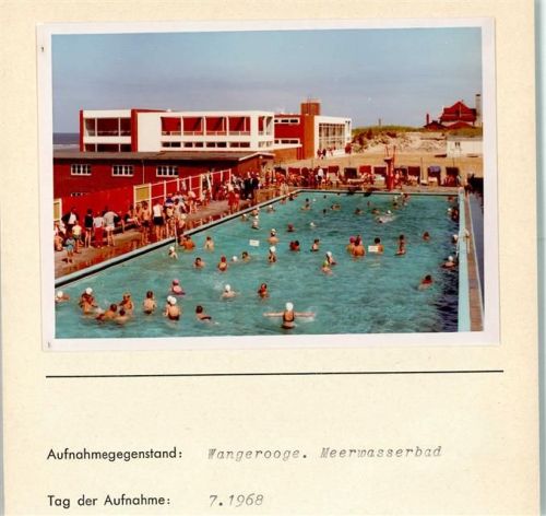 Wangerooge Meerwasserbad Foto montiert auf Karton