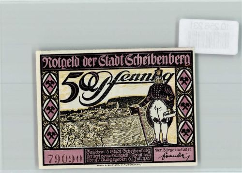 Scheibenberg Notgeld Kirche Wappen