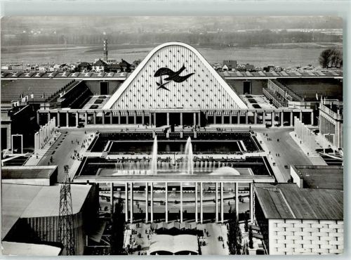 Brüssel 1958 Exposition Universelle Place de Belgique et facade principale des Grands Palais