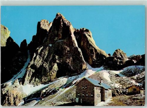 Dolomiten Pale di San Martino Rif. Giuseppe Volpi al Mulaz con Cima di Campido Torre del Focobon Cima del Focobon e Punta Chiggiato