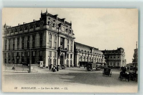 Bordeaux 1915 La Gare , Straßenbahn AK