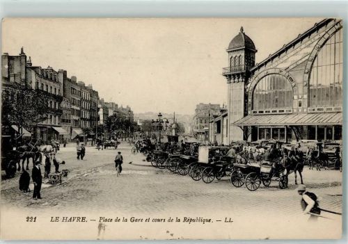 Le Havre 1918 Place de la Gare AK