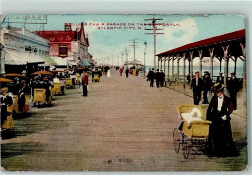 1909 Rolling Chair Parade on the Boardwalk AK